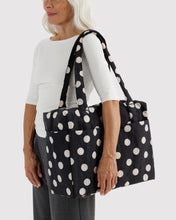 Load image into Gallery viewer, Baggu Small Cloud Carry On - Black and Cream Polka Dot