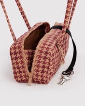 Load image into Gallery viewer, Baggu Small Nylon Bowler Bag Tan Houndstooth