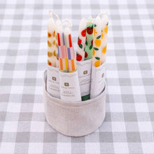Load image into Gallery viewer, Multi Coloured Check Taper Dinner Candles - 2 Pack