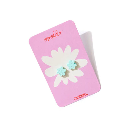 Emeldo Flower Studs //  Pastel Mint