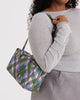 Baggu Nylon Bowler Bag Green Plaid