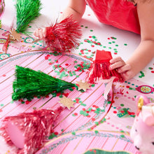 Load image into Gallery viewer, Colourful Tinsel Christmas Tree Confetti Crackers (Pack of 6)