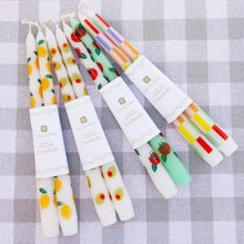 Load image into Gallery viewer, Multi Coloured Check Taper Dinner Candles - 2 Pack