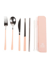 Load image into Gallery viewer, The Somewhere Co Cutlery Kit - Silver with Blush Handle