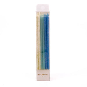 Blue Glitter Cake Candles (15cm)