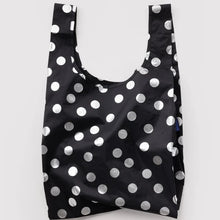 Load image into Gallery viewer, Baggu Standard Baggu Metallic Silver Polka Dot