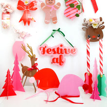 Load image into Gallery viewer, Red + Light Pink Acrylic Santa Hat