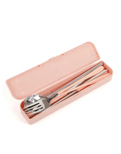 Load image into Gallery viewer, The Somewhere Co Cutlery Kit - Silver with Blush Handle