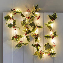 Load image into Gallery viewer, Holly Sprig Christmas LED String Lights