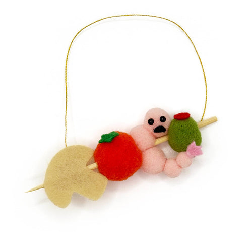 Shrimp Shish Kebab Pom Pom Ornament