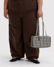 Load image into Gallery viewer, Baggu Nylon Bowler Bag Black &amp; Cream Gingham