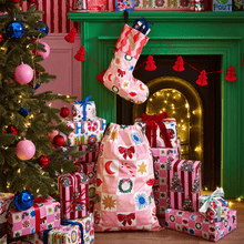 Load image into Gallery viewer, Kissmas Checkerboard Velvet Santa Sack