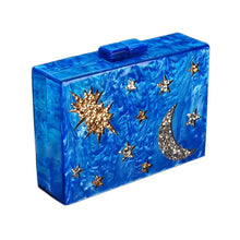 Load image into Gallery viewer, Blue Stargazer Acrylic Cyndi Clutch