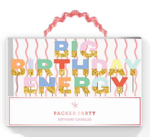 Big Birthday Energy Glitter Birthday Candles Set