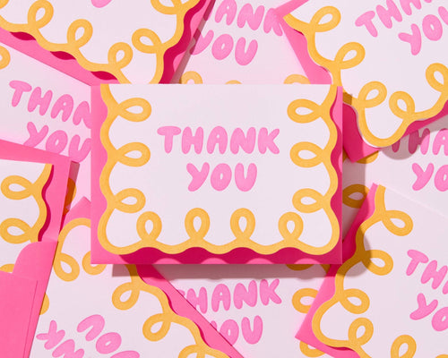 Coquette Letterpress Scallop Thank You Card Set (10)