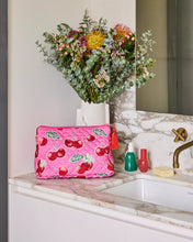 Load image into Gallery viewer, KIP &amp; Co. Cherry Blossom Quilted Cotton Toiletry Purse