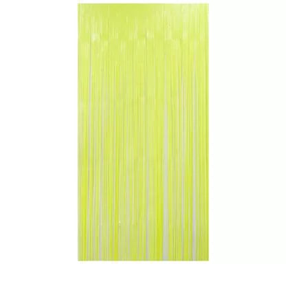 Hanging Curtain Background Neon Yellow
