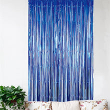 Load image into Gallery viewer, Hanging Foil Curtain Background Dark Blue