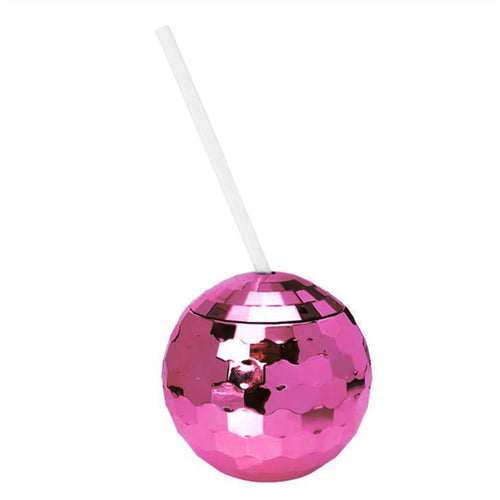 Disco Mirror Ball Sipper Hot Pink