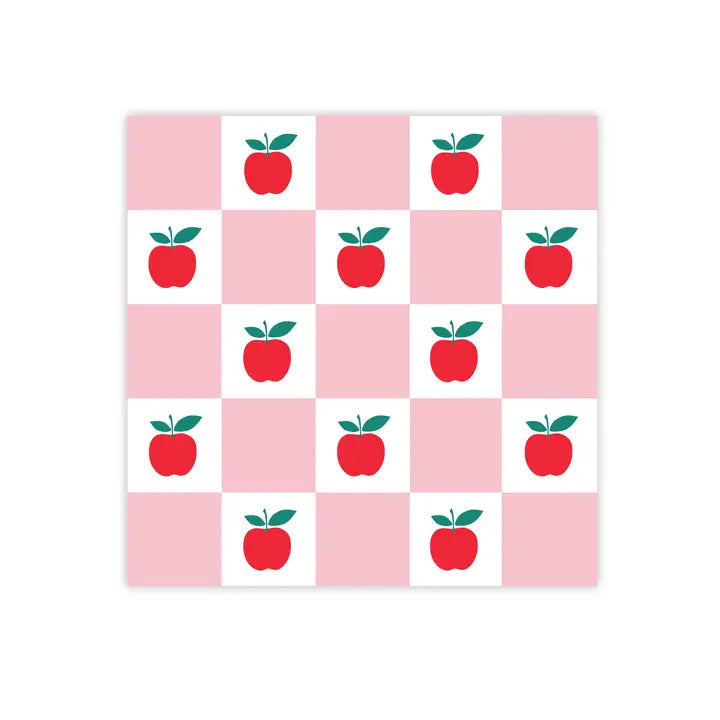 Apple & Pink Checker Large Napkins