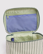 Load image into Gallery viewer, Baggu Large Cosmetic Case Sage Stripe