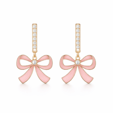 Load image into Gallery viewer, Pretty in Pink Bow Earrings