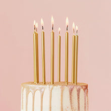 Load image into Gallery viewer, Tall Cake Candles Gold (12cm)