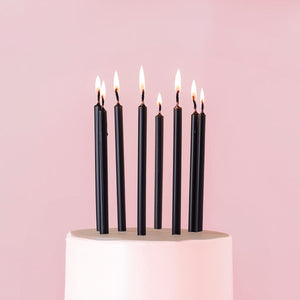 Tall Cake Candles Black (12cm)