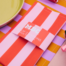 Load image into Gallery viewer, Orange and Blush Pattern Napkins (Set of 2)