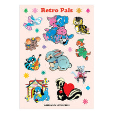 Load image into Gallery viewer, Retro Pals Sticker Sheet – Cute &amp; Retro Die-Cut Animals
