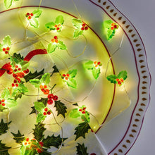 Load image into Gallery viewer, Christmas Holly String Lights