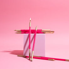 Load image into Gallery viewer, Gold Double Dipped Candles / Hot Pink (Pk 12)