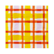 Load image into Gallery viewer, Orange and Yellow Gingham Napkins (Pack 20)