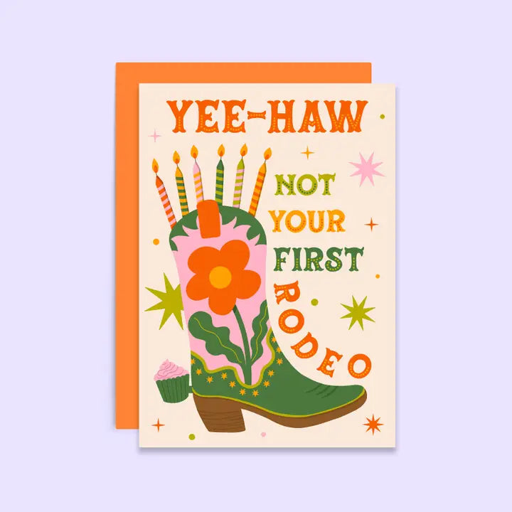 Western Cowgirl Boot Birthday Card