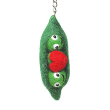 Load image into Gallery viewer, Felt Keychain - 2 Peas In A Pod Felt Keyring, Bag Charm