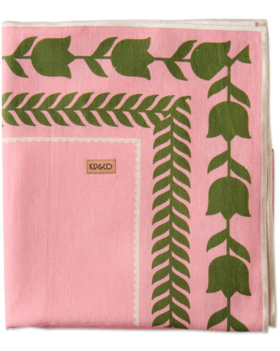 KIP & Co. Flower Chain Embroidered Standard Rectangle Tablecloth
