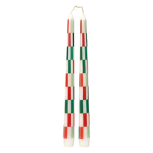 Load image into Gallery viewer, Red &amp; Green Check Dinner Candles | 2 Pack |Christmas Decor |