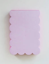 Load image into Gallery viewer, Scalloped Shaped Notepad | Lilac + Hot Pink Edge