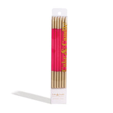 Load image into Gallery viewer, Gold Double Dipped Candles / Hot Pink (Pk 12)