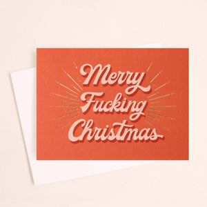 Merry Fucking Christmas Card | Gold Foil