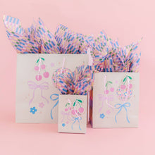 Load image into Gallery viewer, Disco Ball + Cherry Bows Gift Bag with Tag: Small