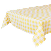 Load image into Gallery viewer, Fabric Gingham Tablecloth Yellow &amp; White