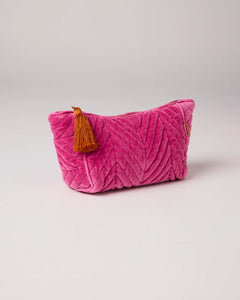 KIP & Co. Pink Velvet Toiletry Bag