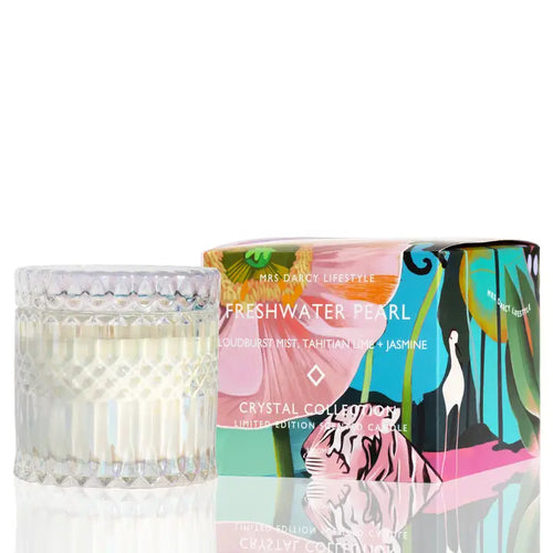 Mrs Darcy Candle Freshwater Pearl - Cloudburst Mist, Tahitian Lime + Jasmine