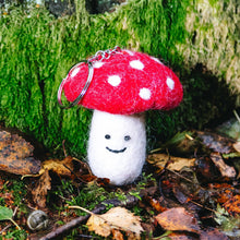 Load image into Gallery viewer, Felt Keychain - Red Mushroom Keyring