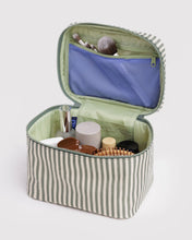 Load image into Gallery viewer, Baggu Large Cosmetic Case Sage Stripe