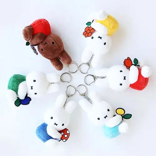 Miffy & Friends with Flower Plush Key Chain Bag Charm