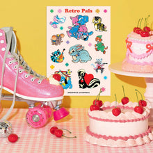 Load image into Gallery viewer, Retro Pals Sticker Sheet – Cute &amp; Retro Die-Cut Animals