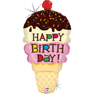 Ice Cream Cone Birthday Foil Balloon