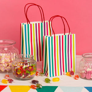 Rainbow Striped Gift Bags (Pack 8)